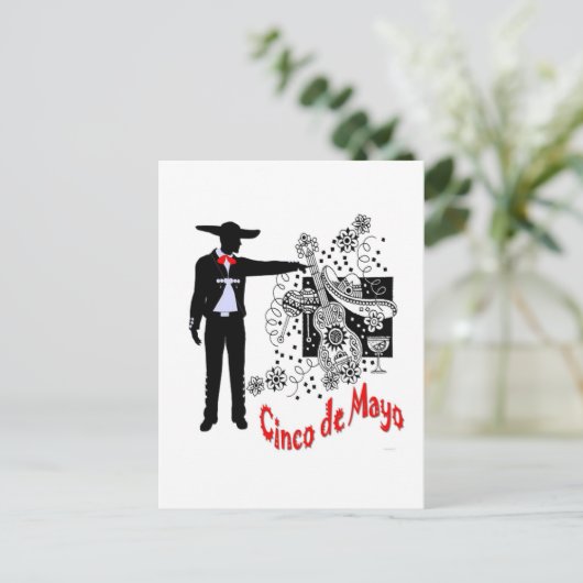 Mariachi-Cinco de Mayo Briefkaart (Staand voorkant)