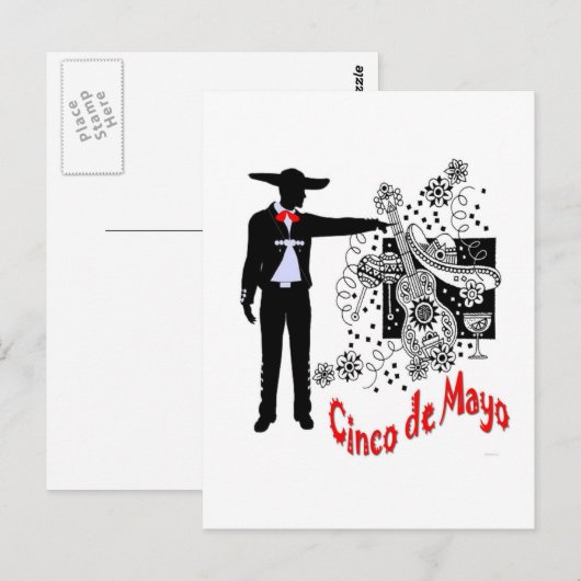 Mariachi-Cinco de Mayo Briefkaart (Voorkant / Achterkant)