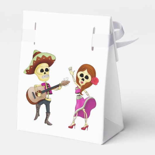 Mariachi Dancing Couple Day of the Dead Bedankdoosjes (Achterkant)