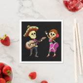 Mariachi Dancing Couple Day of the Dead Servetten (Insitu)