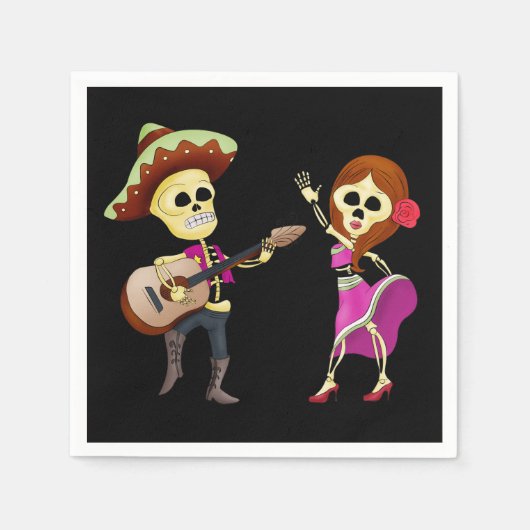 Mariachi Dancing Couple Day of the Dead Servetten (Voorkant)