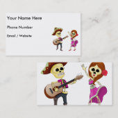 Mariachi Dancing Couple Day of the Dead Visitekaartje (Voorkant / Achterkant)