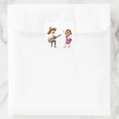 Mariachi Dansdag van het dode paar Vierkante Sticker (Tas)