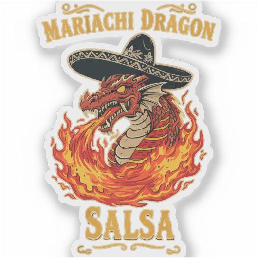 Mariachi Dragon Salsa Sticker (Voorkant)