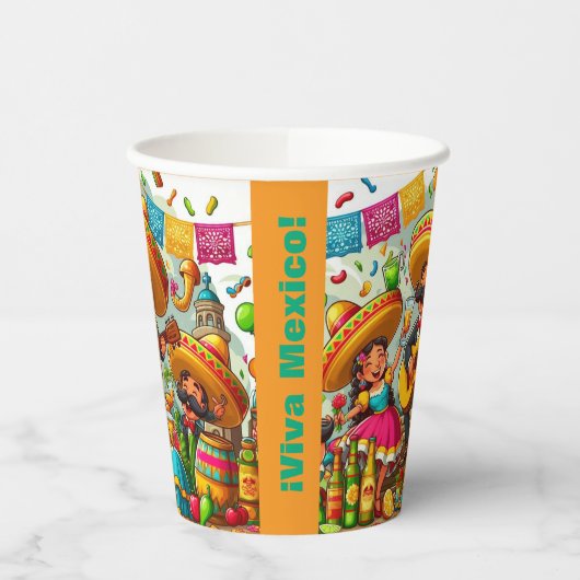 Mariachi Fiesta Papieren Bekers (Links)