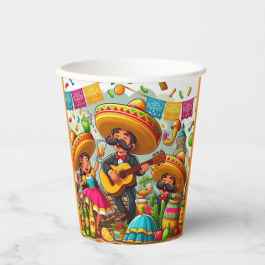Mariachi Fiesta Papieren Bekers (Voorkant)