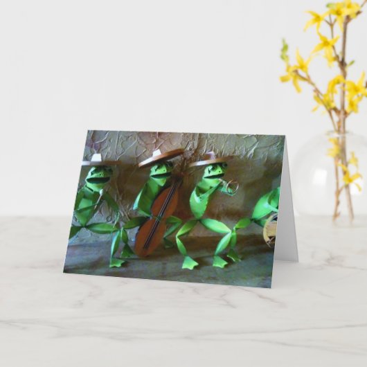 MARIACHI FROG GROUP VERJAARDAG KAART (Gele Bloem)