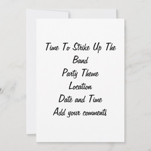 MARIACHI GONE WILD INVITATION KAART (Achterkant)