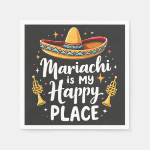 Mariachi is mijn Happy Place Mexico Muziek Saxofoo Servet