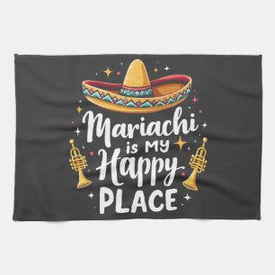Mariachi is mijn Happy Place Mexico Muziek Saxofoo Theedoek