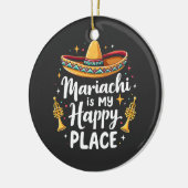 Mariachi is mijn Happy Place Mexico muzieksaxofoon Keramisch Ornament (Links)
