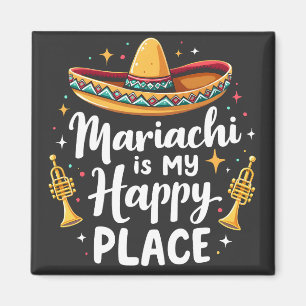 Mariachi is mijn Happy Place Mexico muzieksaxofoon Magneet