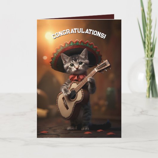 Mariachi Kitten Bedankkaart (Voorkant)