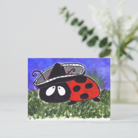 Mariachi Ladybug Briefkaart (Staand voorkant)