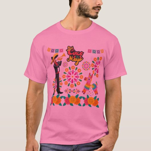 Mariachi magic nights pink t-shirt (Voorkant)