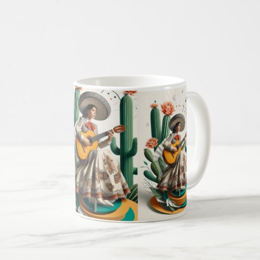 Mariachi Melody:  gitarist en Cacti Coffee Koffiemok (Voorkant rechts)