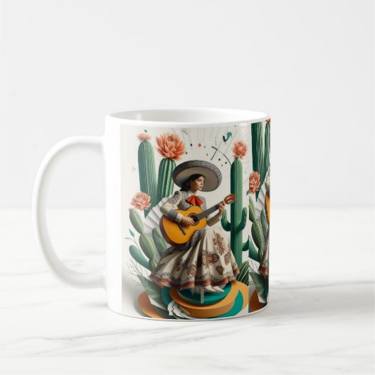 Mariachi Melody:  gitarist en Cacti Coffee Koffiemok (Links)