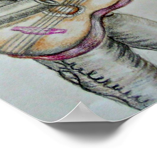 Mariachi met gitaar poster (Hoek)