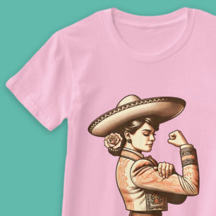 Mariachi Mexicaanse vrouw Spaans erfgoed T-shirt