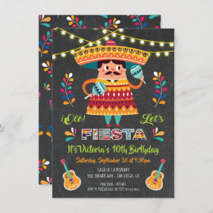 Mariachi Mexiccian Fiesta Birthday Party nodigt ui Kaart