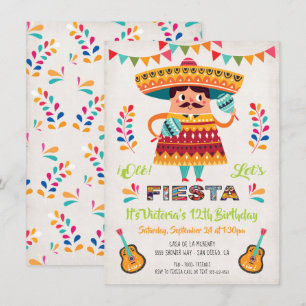 Mariachi Mexiccian Fiesta Birthday party uitnodigi Kaart