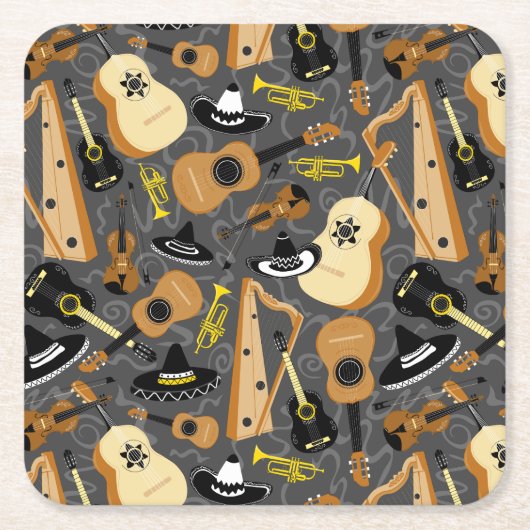 Mariachi Music Fun Kartonnen Onderzetters (Voorkant)