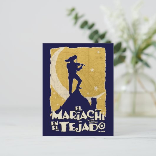 Mariachi op de weg briefkaart (Staand voorkant)