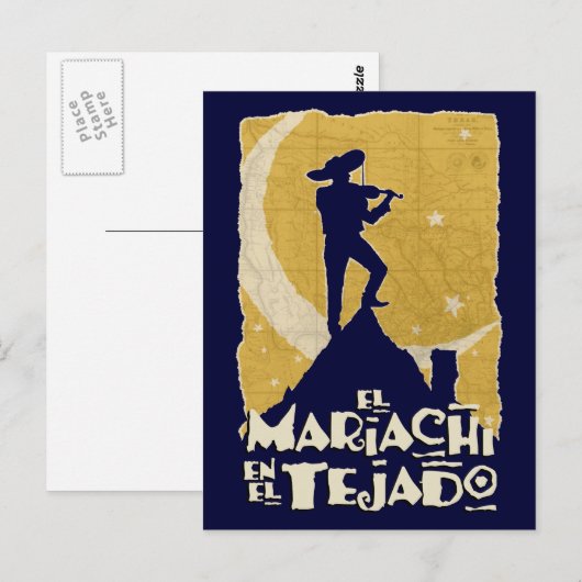 Mariachi op de weg briefkaart (Voorkant / Achterkant)