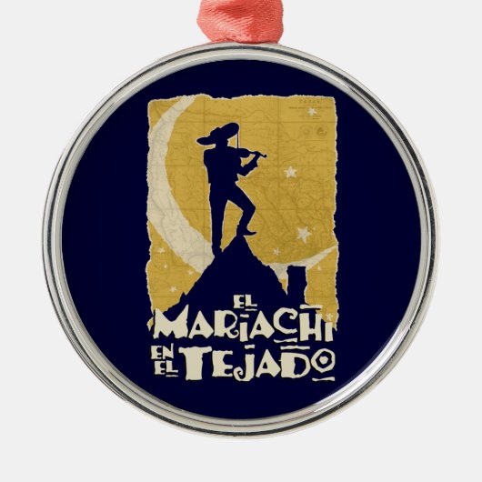 Mariachi op de weg metalen ornament (Voorkant)