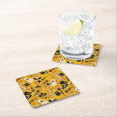 Mariachi Orchestra Pattern on Golden Yellow Kartonnen Onderzetters (Insitu)