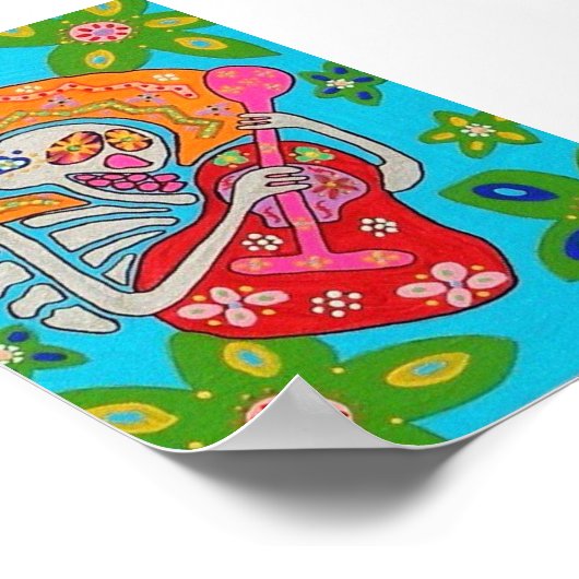 Mariachi Serenade Skeleton Poster (Hoek)