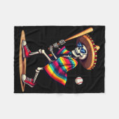 Mariachi Skeleton Baseball Cinco de Mayo Mexican S Fleece Deken (Voorkant (Horizontaal))