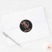 Mariachi Skeleton Baseball Cinco de Mayo Mexican S Ronde Sticker (Envelop)