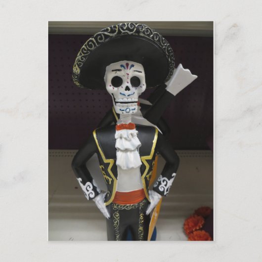 Mariachi Skeleton Briefkaart (Voorkant)