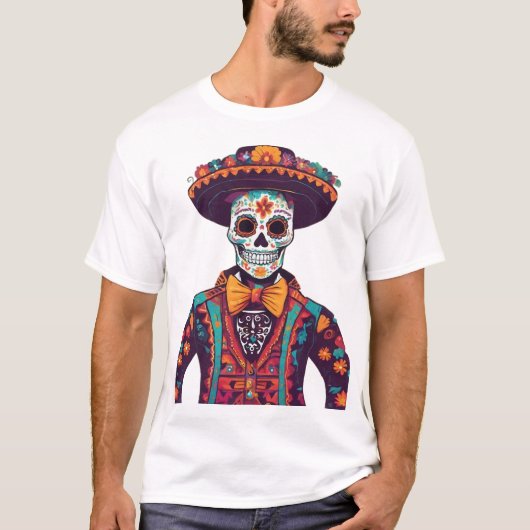 Mariachi Skeleton – Dag van de Doden T-shirt (Voorkant)