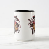 Mariachi Skeleton Groove Tweekleurige Koffiemok (Center)