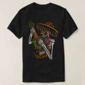 Mariachi Skeleton Guitar Day of the Dead T-shirt (Design voorkant)