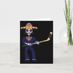 Mariachi speelt ijshockey Dia De Los Muertos Kaart