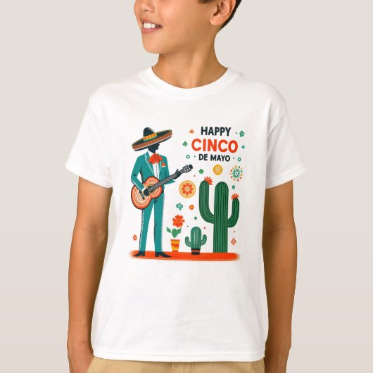 Mariachi-viering – Gelukkig Cinco de Mayo T-shirt (Voorkant)