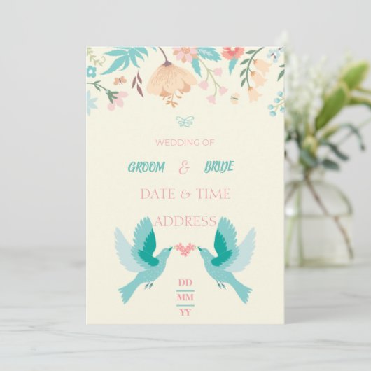 Mariage-uitnodiging Kaart (Staand voorkant)