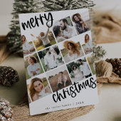 MARIAH Black Fun Family Multi Foto Kerstmis Feestdagenkaart