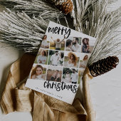 MARIAH Black Fun Family Multi Foto Kerstmis Feestdagenkaart