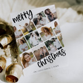 MARIAH Black Fun Family Multi Foto Kerstmis Feestdagenkaart