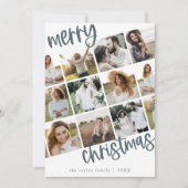 MARIAH Blue Fun Family Multi Foto Kerstmis Feestdagenkaart (Voorkant)