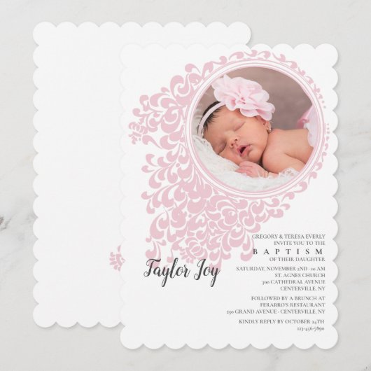 Mariah doopsel foto uitnodiging (Voorkant / Achterkant)