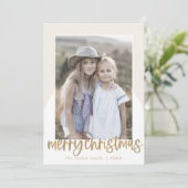 MARIAH Gold Arch Fun Familiefoto Kerst Feestdagenkaart (Staand voorkant)