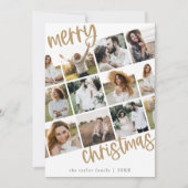 MARIAH Gold Fun Family Multi Foto Kerstmis Feestdagenkaart (Voorkant)