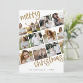 MARIAH Gold Fun Family Multi Foto Kerstmis Feestdagenkaart (Staand voorkant)