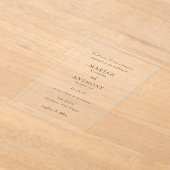 Mariah Minimal Elegant Huwelijk Acryl Uitnodigingen (Laagn)