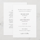 Mariah Minimal Elegant Huwelijk Kaart (Voorkant / Achterkant)